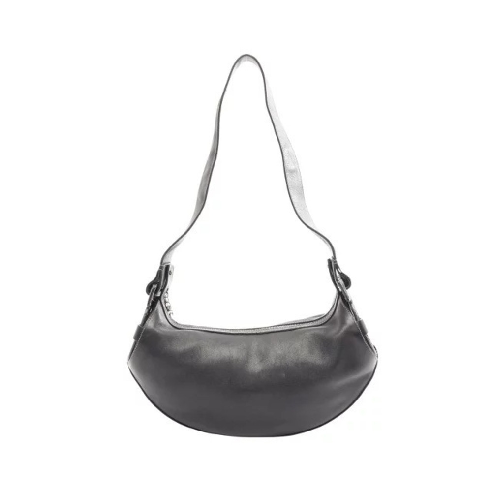 Salvatore Ferragamo Gancini Shoulder Bag Leather Black